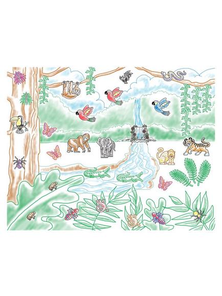 Melissa & Doug Stamp A Scene Rain Forest Kit - view 2, 