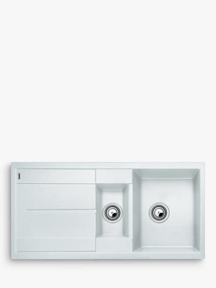 BLANCO Metra 6 S 1.5 Bowl Inset Composite Granite Kitchen Sink, White