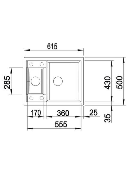 BLANCO Metra 6 1.5 Bowl Inset Composite Granite Kitchen Sink - view 2, Anthracite