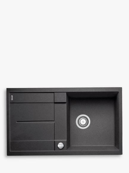 BLANCO Metra 5S Composite Granite Single Bowl Kitchen Sink with Push-up Waste, Anthracite