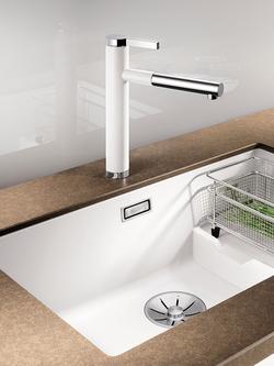 BLANCO Subline 700 1.5 Bowl Undermounted Composite Granite Kitchen Sink with Left Hand Bowl - view 2, White