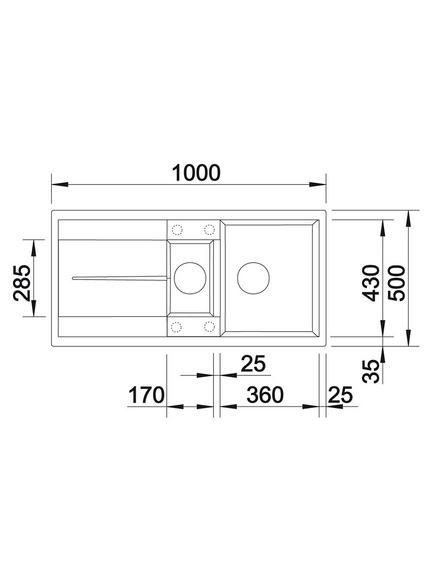 BLANCO Metra 6 S 1.5 Bowl Inset Composite Granite Kitchen Sink - view 2, Anthracite