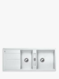 BLANCO Metra 8 S Composite Granite 1.5 Bowl Inset Kitchen Sink, White