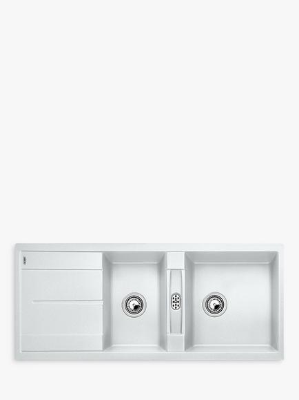 BLANCO Metra 8 S Composite Granite 1.5 Bowl Inset Kitchen Sink, White