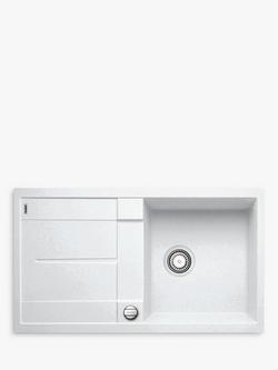 BLANCO Metra 5S Composite Granite Single Bowl Kitchen Sink with Push-up Waste, White