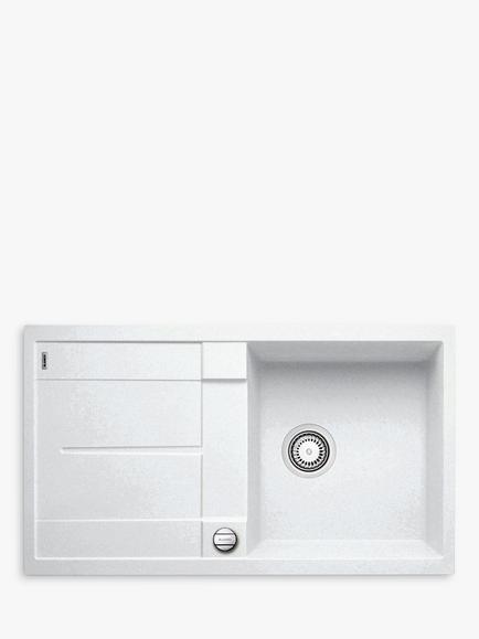 BLANCO Metra 5S Composite Granite Single Bowl Kitchen Sink with Push-up Waste, White