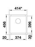 BLANCO Subline 375-U Single Bowl Undermounted Ceramic Kitchen Sink, White