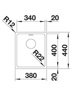 BLANCO Andano Single Bowl Inset Kitchen Sink, Stainless Steel - view 2, Stainless Steel