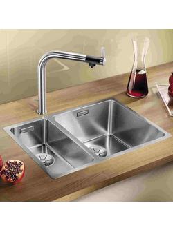 BLANCO Andano 340/180-IF Inset Kitchen Sink with Right Hand Bowl, Stainless Steel - view 2, Stainless Steel