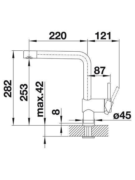 BLANCO Linus Swivel Spout Single Lever Kitchen Mixer Tap - view 2, Chrome