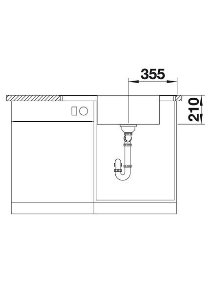 BLANCO Andano XL 6 S-IF Compact Inset Kitchen Sink with Single Left Hand Bowl, Stainless Steel - view 2, Stainless Steel