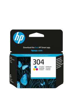HP 304 Tri-Colour Original Ink Cartridge, Single, Instant Ink Compatible, Multi