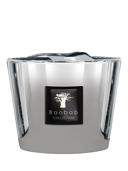 Baobab Platinum Max 10 Scented Jar Candle, 500g, Silver