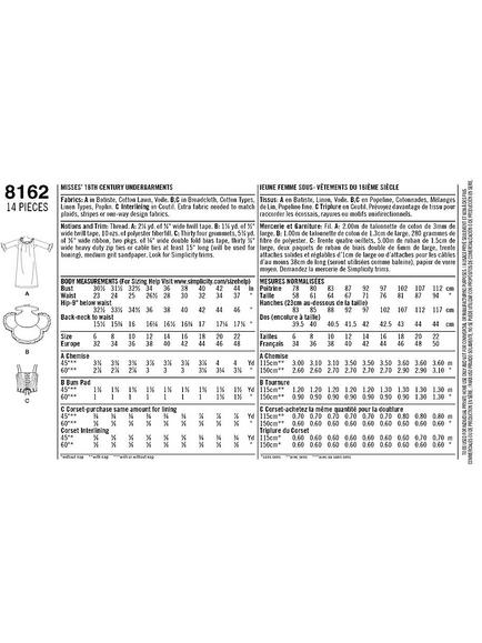 Simplicity Women's Undergarments Costume Sewing Pattern, 8162 - view 2, 