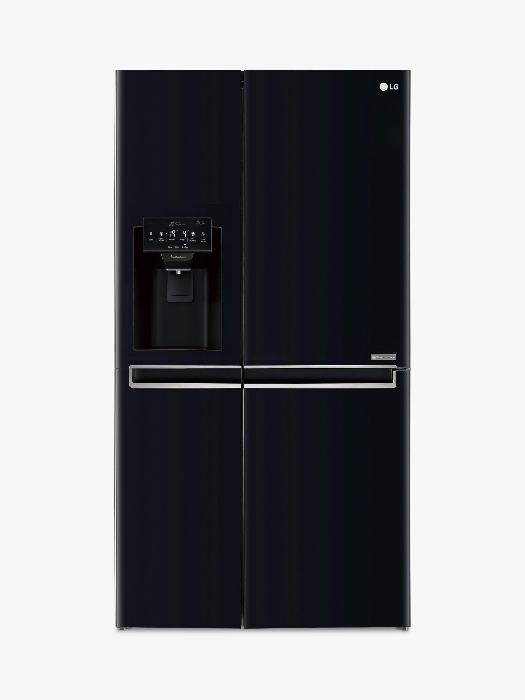 LG GSL761WBXV  American Style Fridge Freezer, A+ Energy Rating, 90cm Wide, Non-Plumbed Water and Ice Dispenser, Black