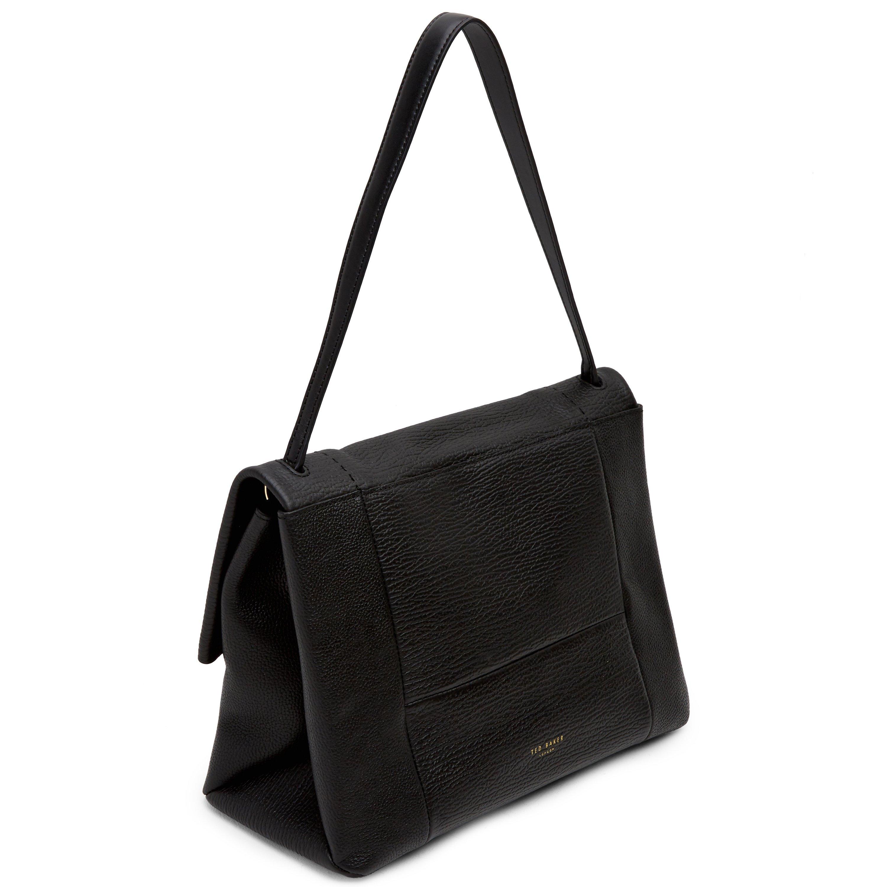 Ted Baker Proter Leather Shoulder Bag Solid Black