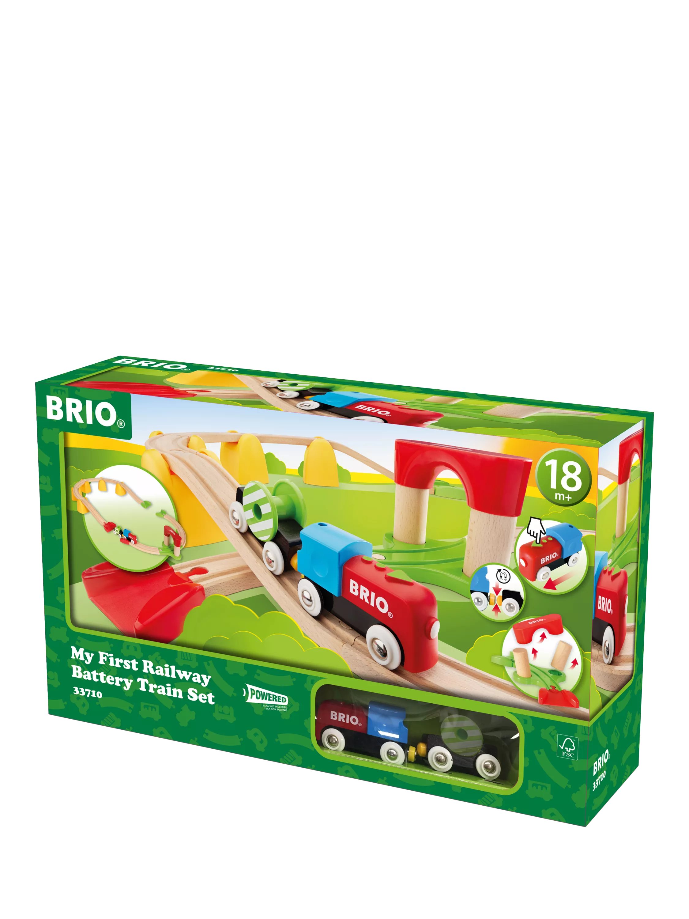 Battery Operated Train Set For Wooden Tracks - Magnetic Coupling Toy For Toddlers