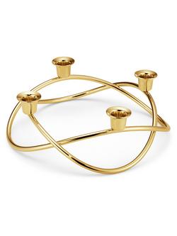 Georg Jensen Season Gold Plated Candlestick Holder - view 2, Gold