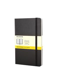 Moleskine Large Hard Cover Squared Notebook, Black, Black