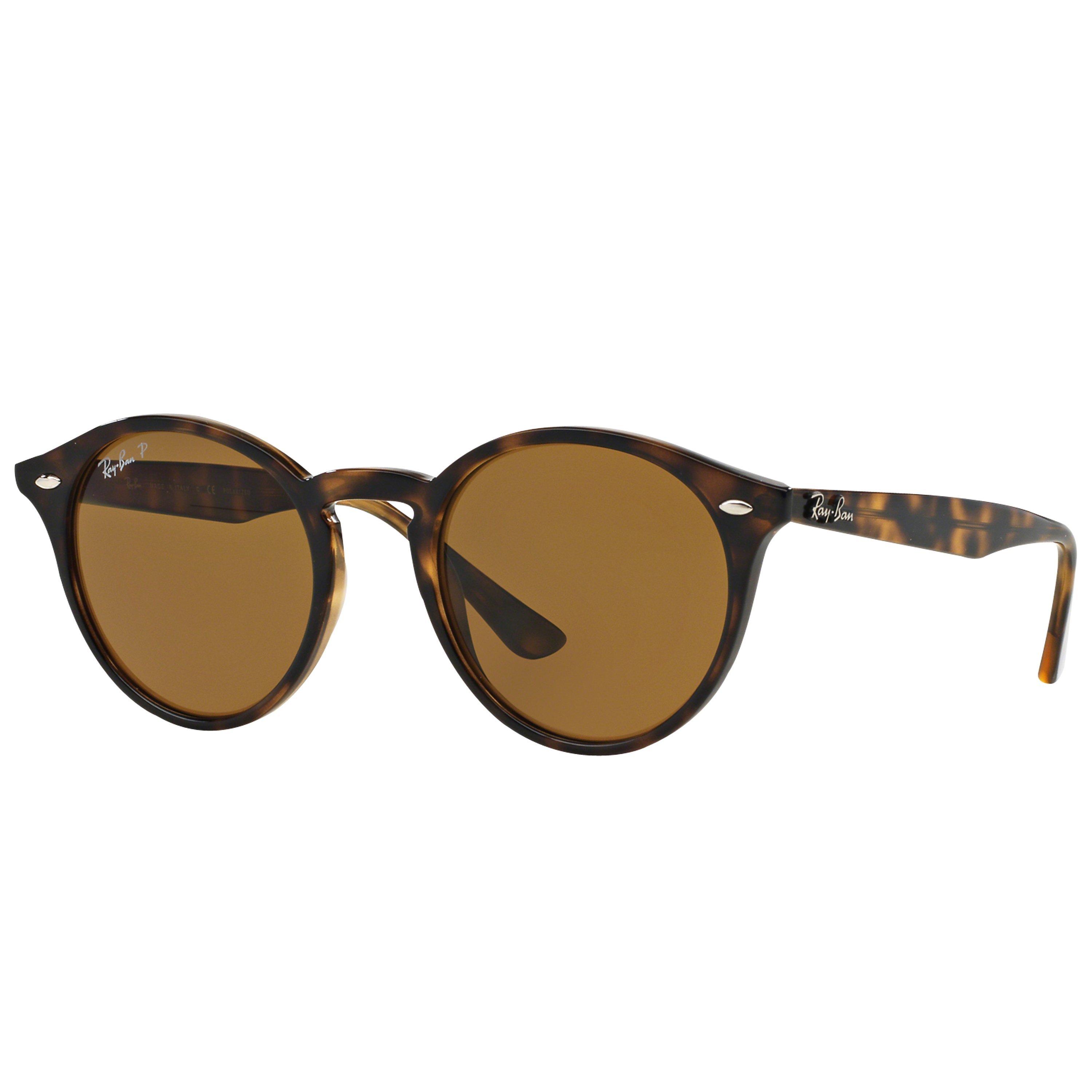 Ray-Ban RB2180 Polarised Round Sunglasses, Tortoise