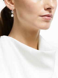 Lido Freshwater Pearl Drop Earrings, Silver/White - view 2, Silver/White