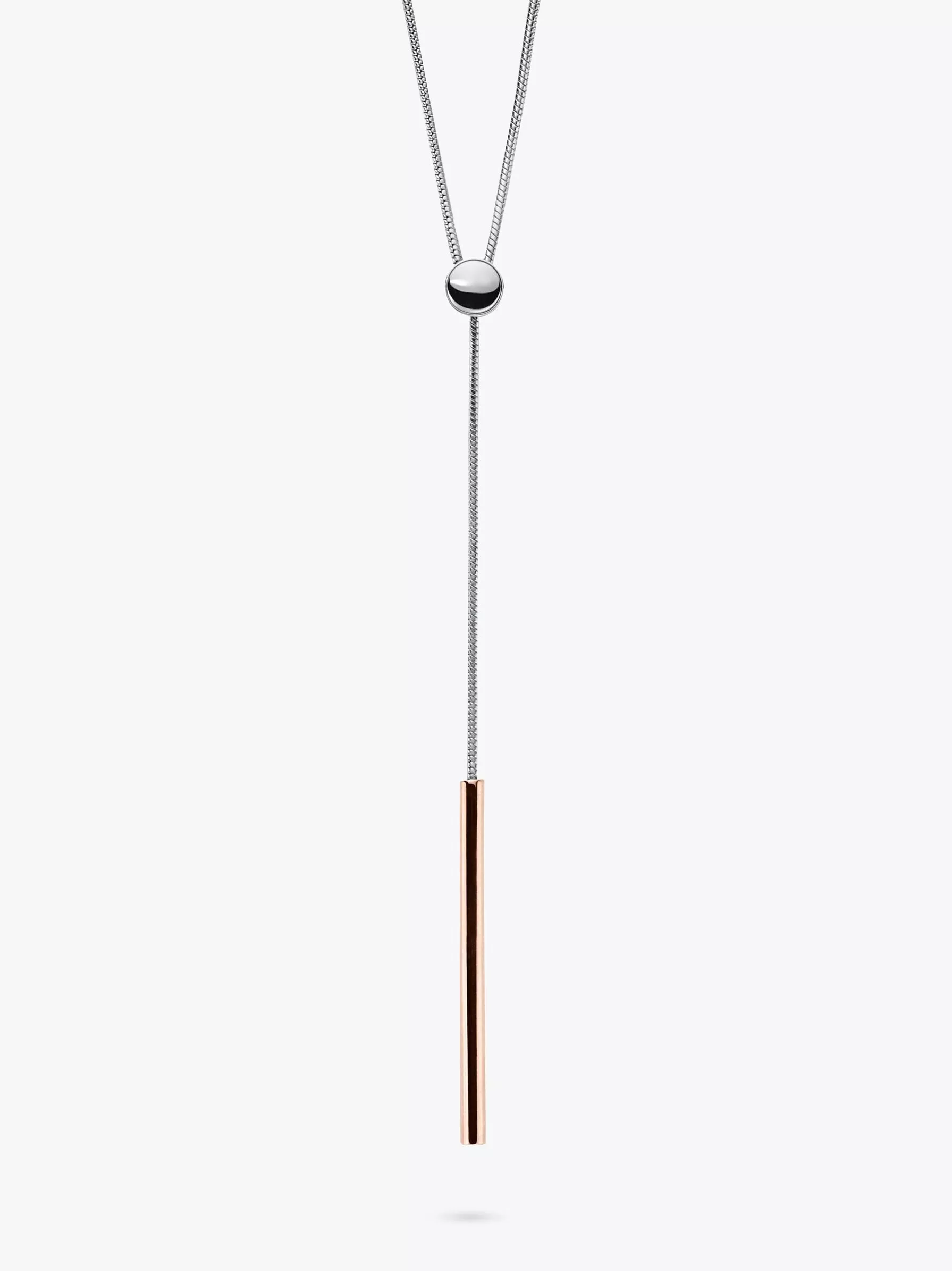 Skagen Amalie Two Tone Lariat Necklace Silver Rose Gold SKJ0913998