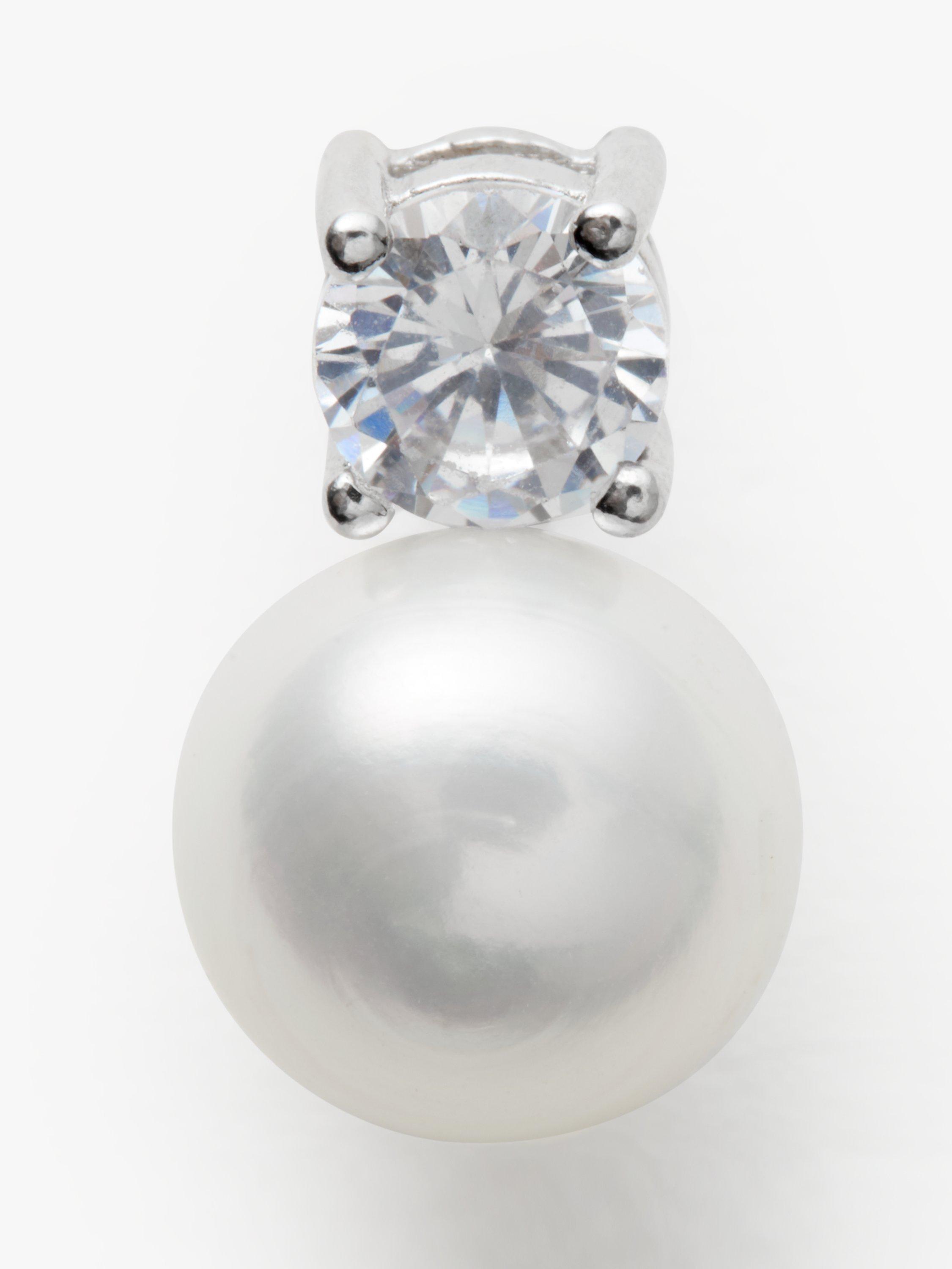 Product image 4 of 5, which shows Lido Freshwater Pearl Stud Earrings, White/Silver