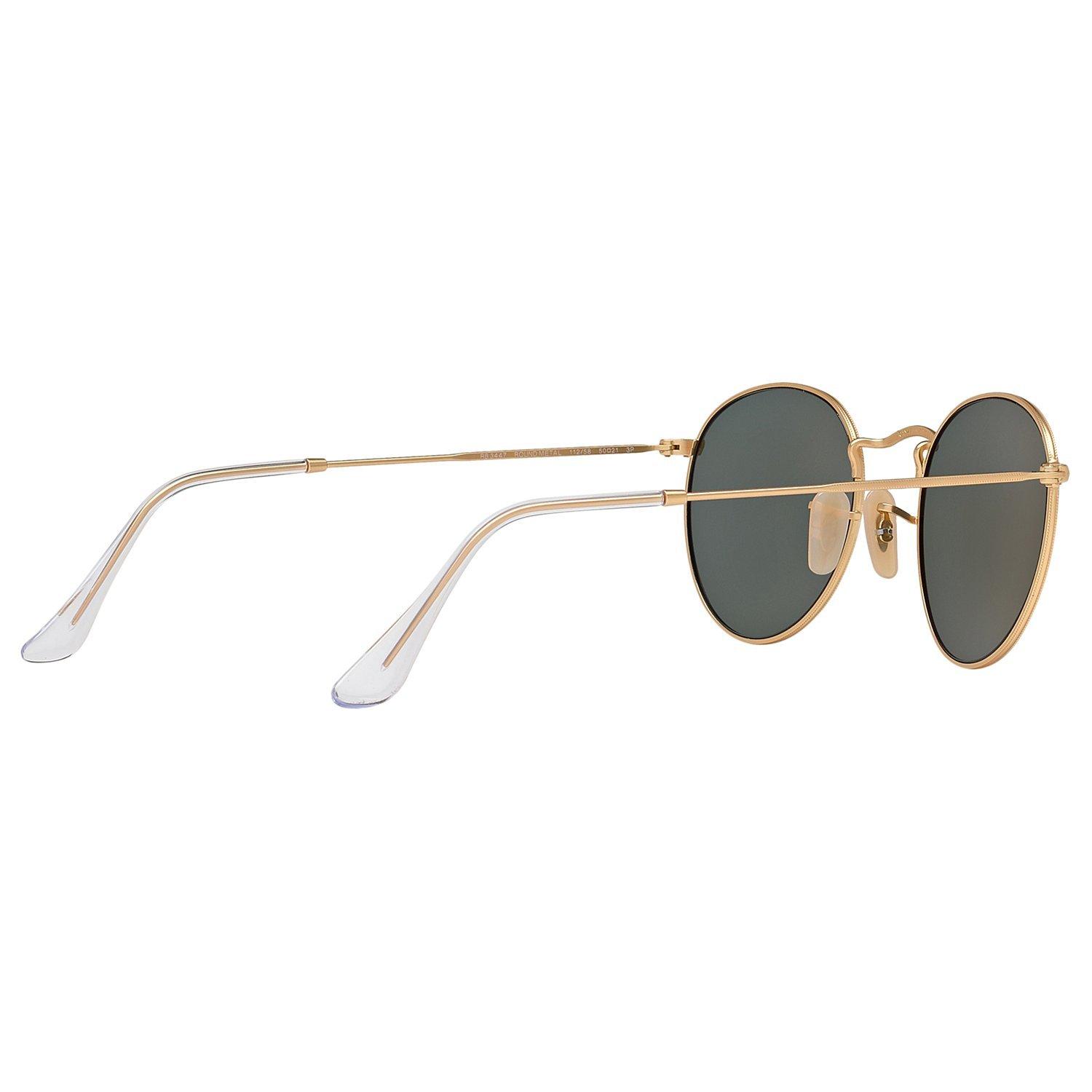 Product image 9 of 10, which shows Ray-Ban RB3447 Polarised Round Sunglasses, Gold/Dark Green