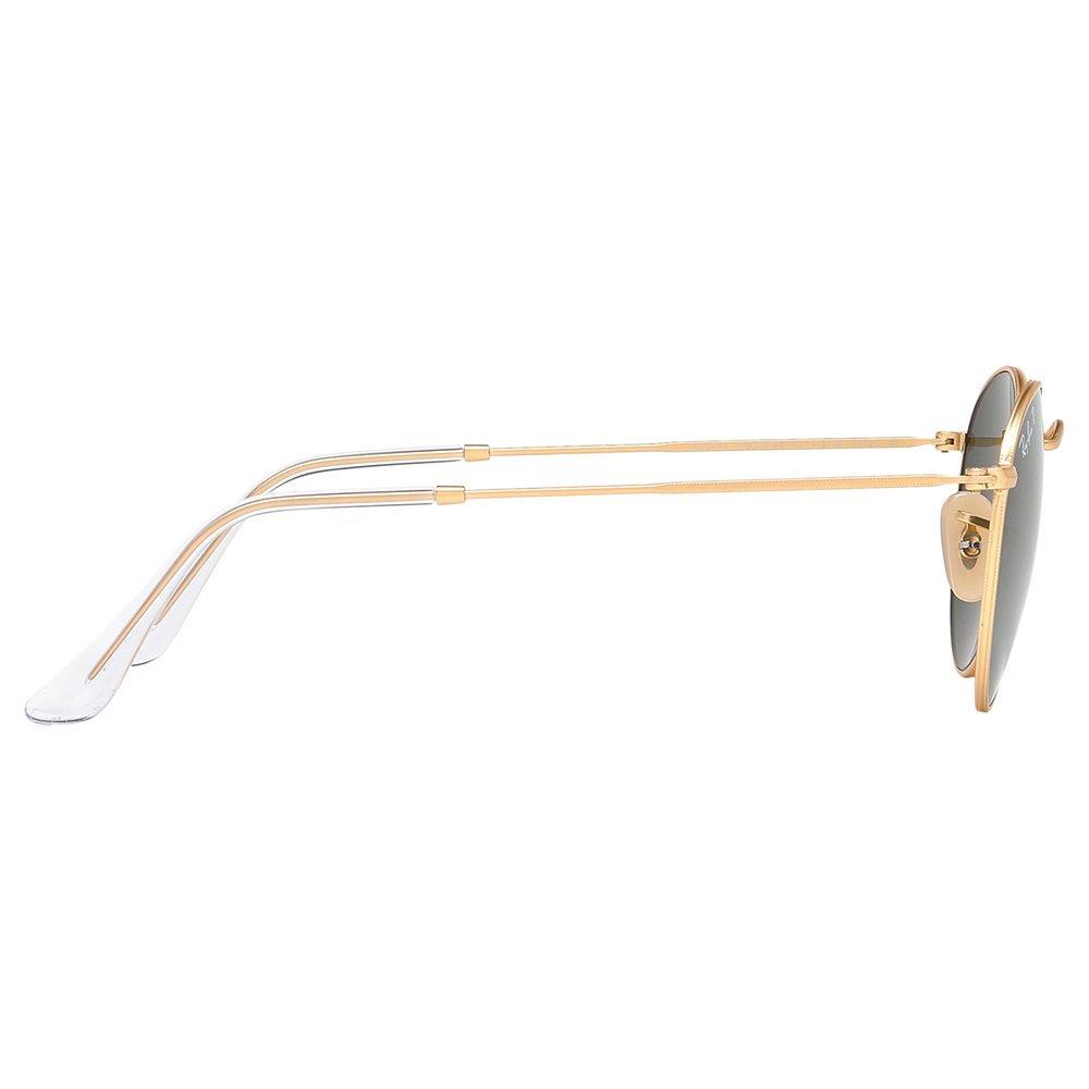 Product image 10 of 10, which shows Ray-Ban RB3447 Polarised Round Sunglasses, Gold/Dark Green