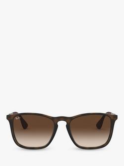 Ray-Ban RB4187 Chris Square Sunglasses - view 2, Tortoise/Brown Gradient