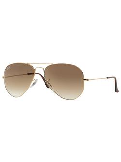 Ray-Ban RB3025 Aviator Sunglasses, Gold/Brown Gradient