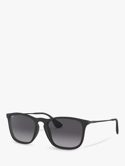 Ray-Ban RB4187 Chris Square Sunglasses, Black/Grey Gradient