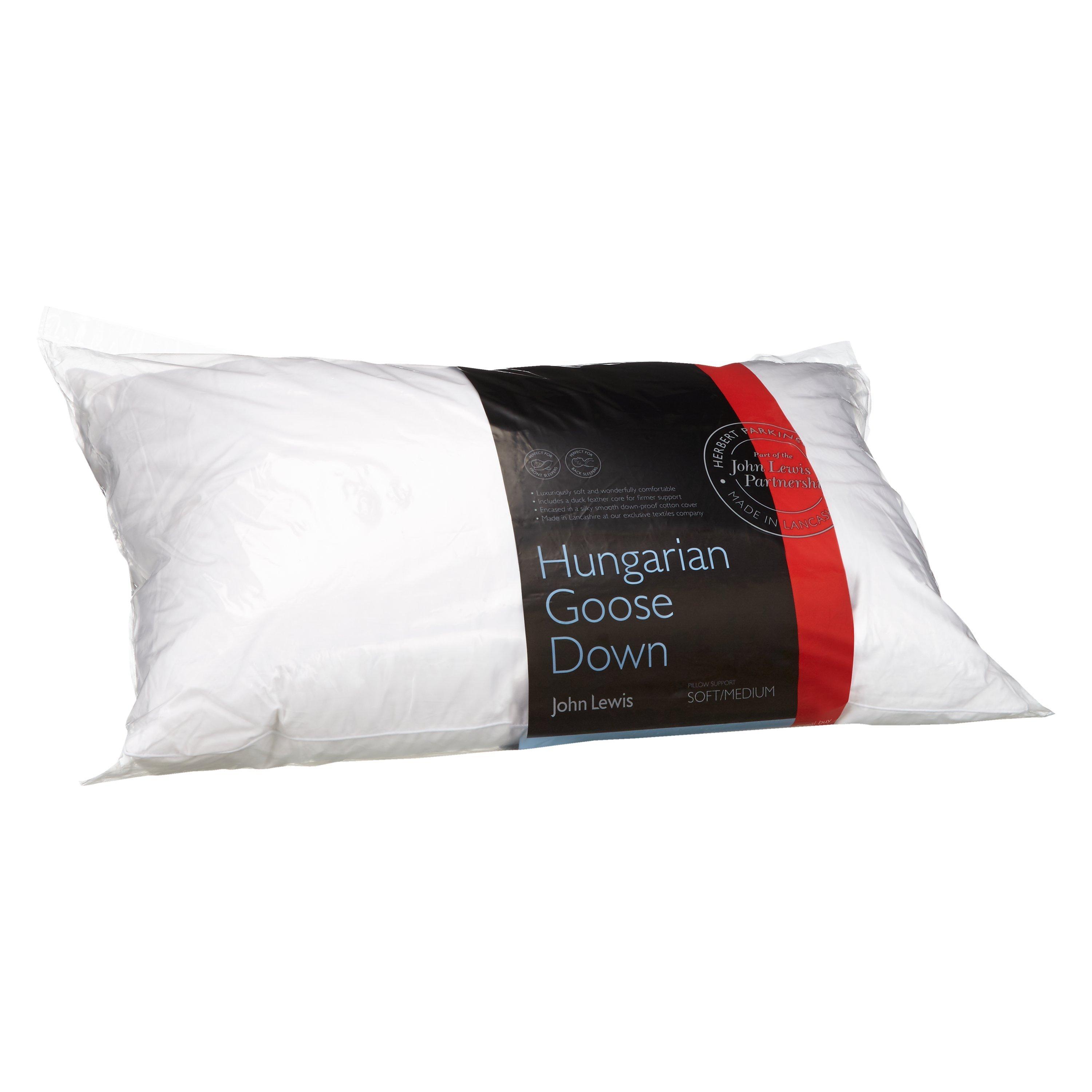 John Lewis Partners 80 20 Hungarian Goose Down Standard Pillow Soft Medium