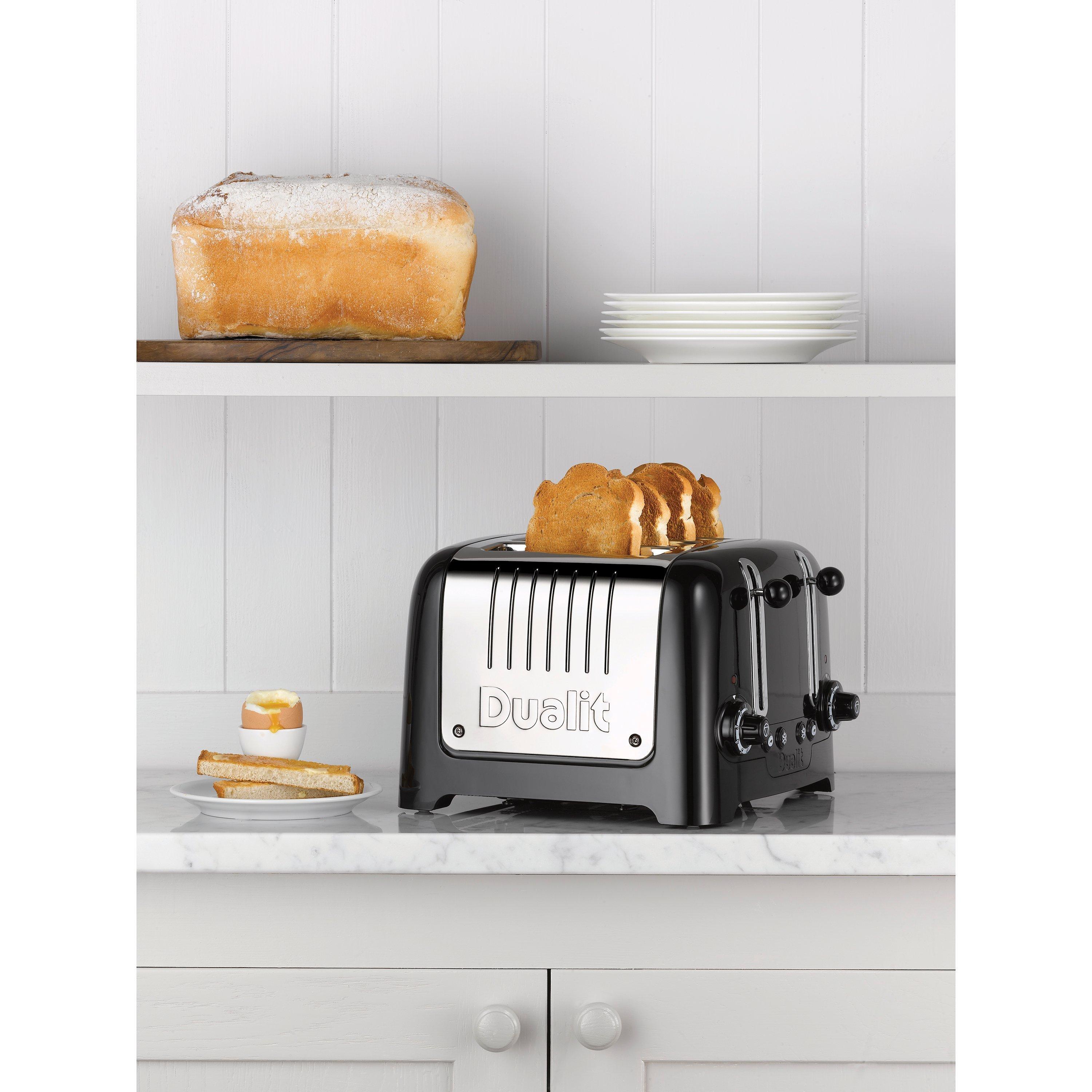 Dualit Lite 4 Slice Toaster with Warming Rack Gloss Black