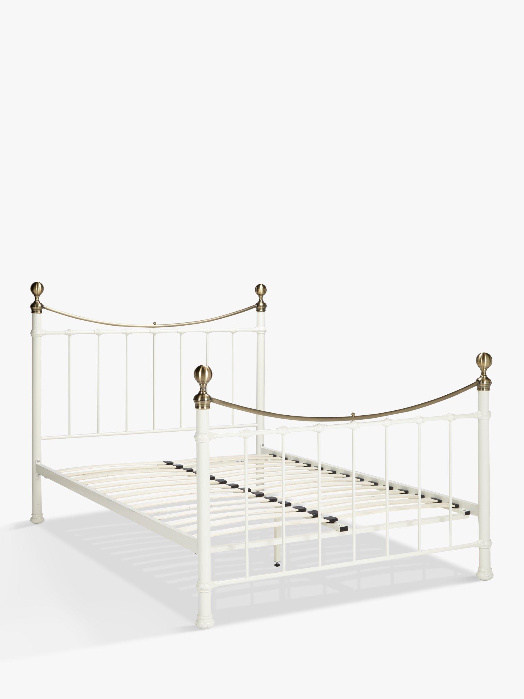 John Lewis Partners Jayne Brass Metal Bed Frame Double White