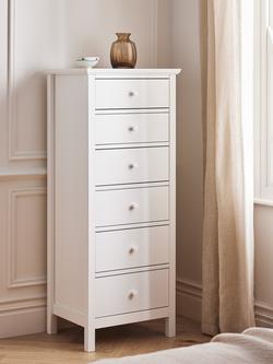 John Lewis Wilton 6 Drawer Tallboy Chest - view 2, White