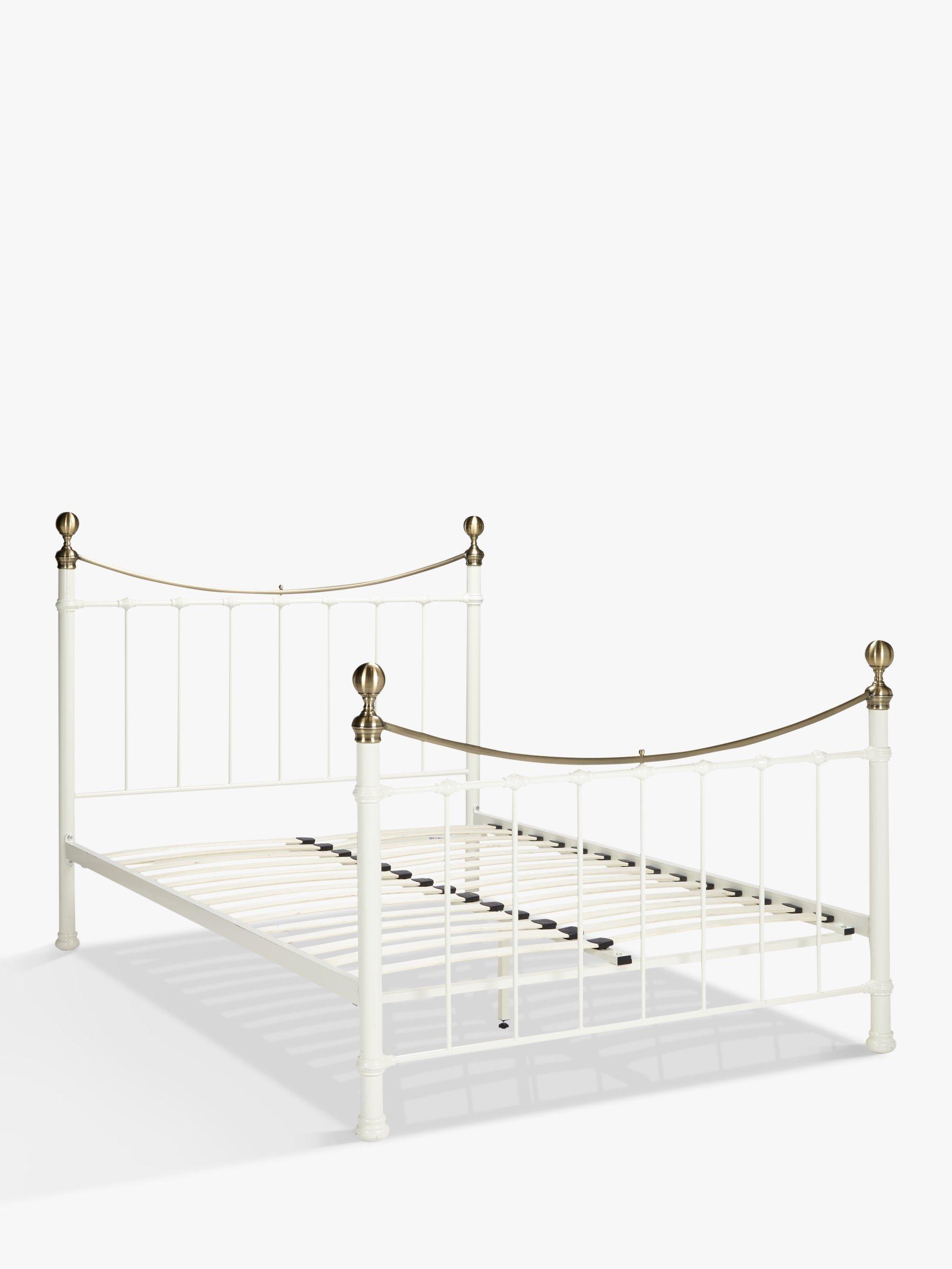 John Lewis & Partners Jayne Brass Metal Bed Frame, King Size, White