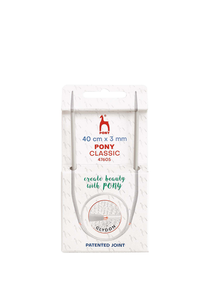 Pony 40cm Circular Knitting Needles, Grey