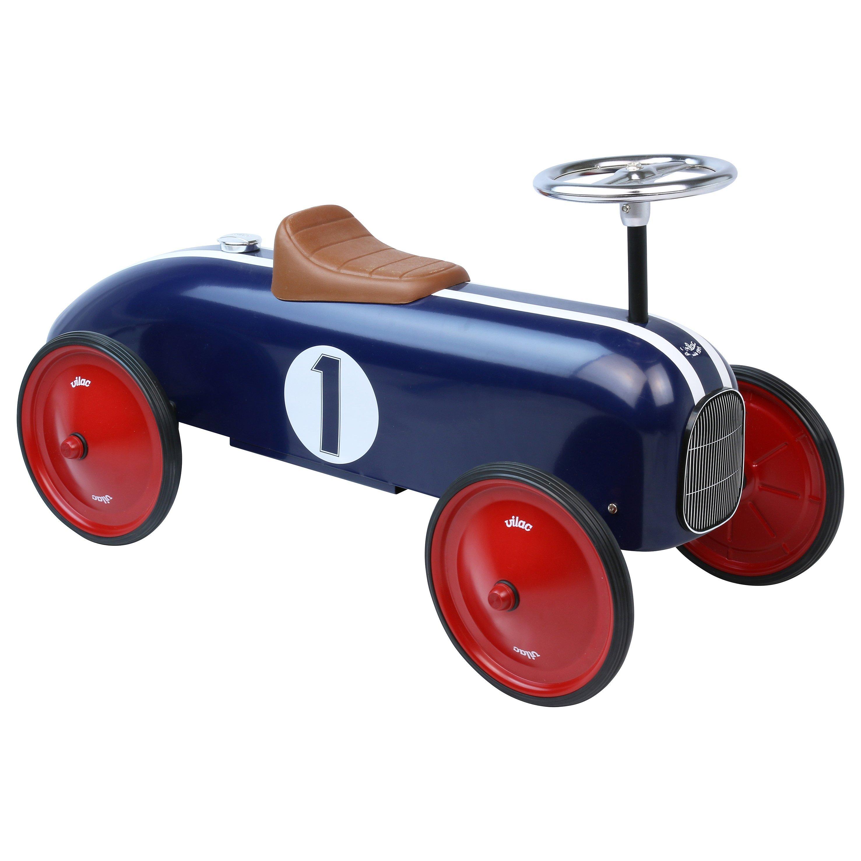 Vilac Metal Ride On Classic Car, Blue