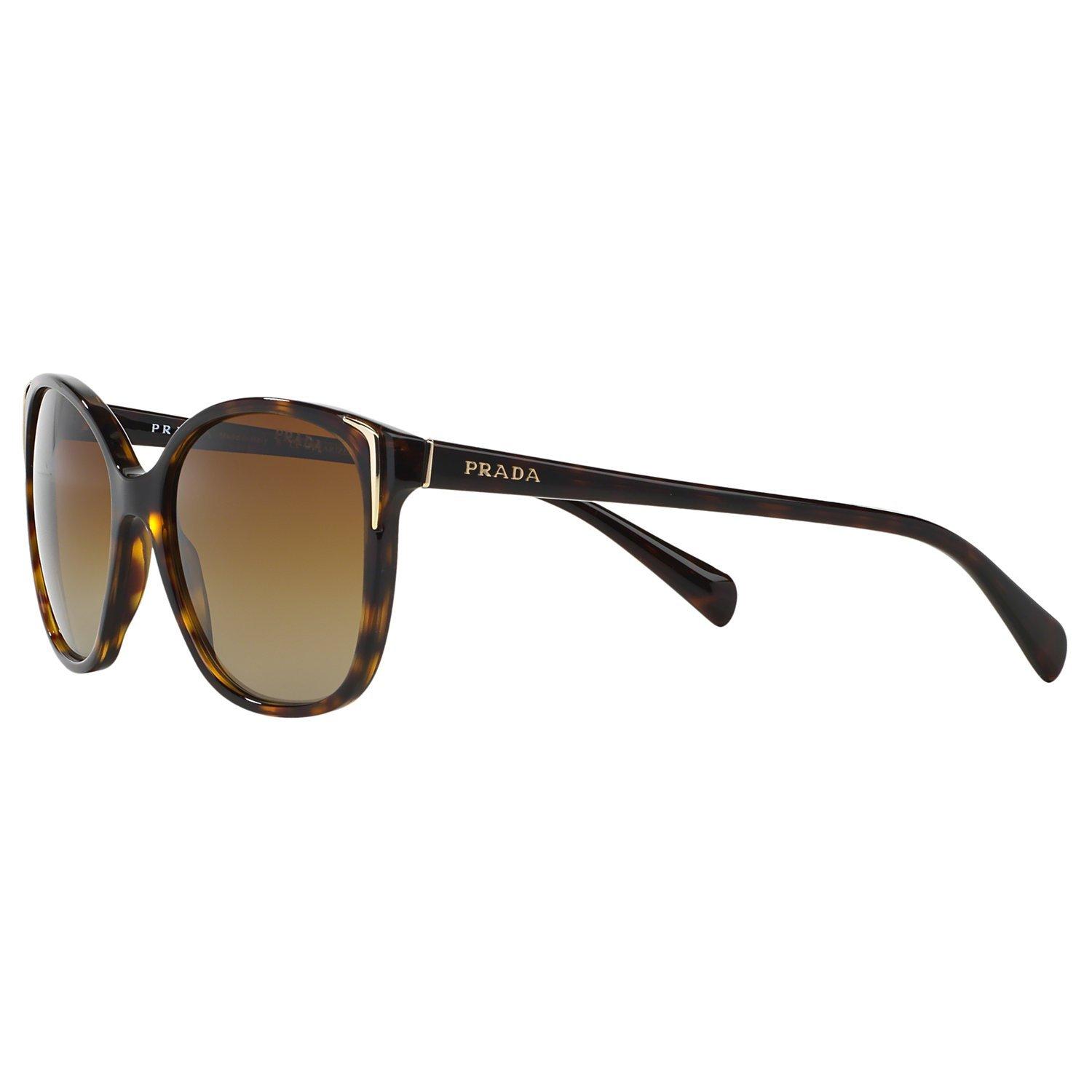 Prada PR01OS Polarised Square Sunglasses Tortoiseshell