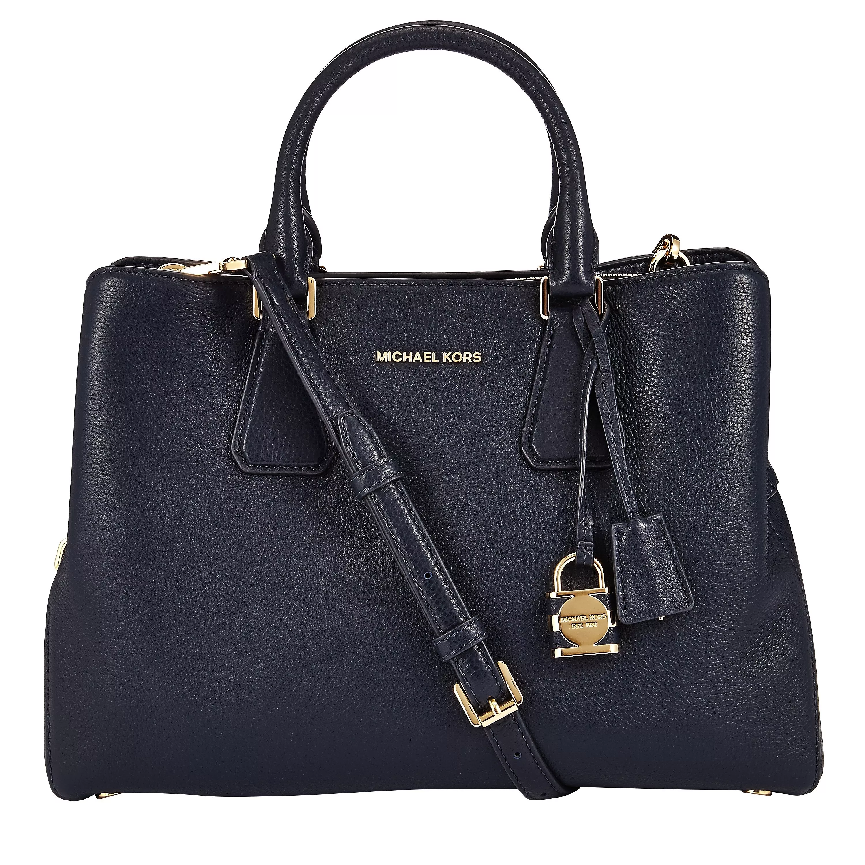 Michael kors black cross grain camille satchel sale