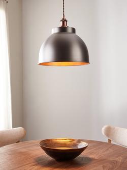 John Lewis Baldwin Pendant Ceiling Light - view 2, Pewter/Copper