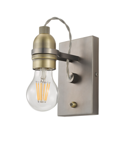 John Lewis Bistro Bulb Wall Light, Antique Brass, Antique Brass