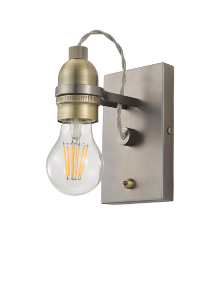 John Lewis Bistro Bulb Wall Light, Antique Brass, Antique Brass