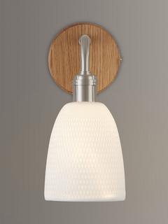 John Lewis Fitcham Wood and Ceramic Wall Light, White