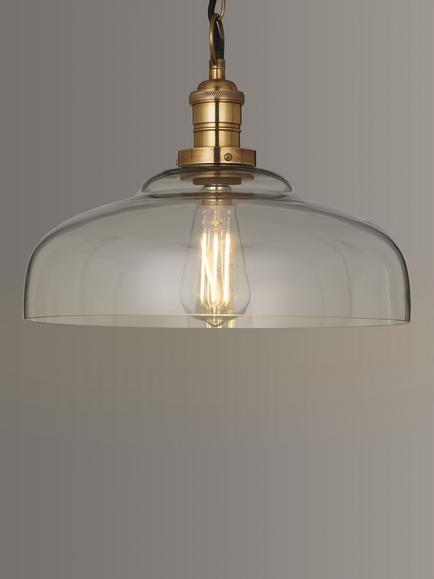 John Lewis Clyde Glass Pendant Ceiling Light, Clear, Clear