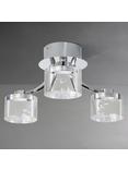 John Lewis Lawrence LED Bubble Flush Ceiling Light, 3 Light, Clear/Silver