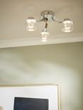 John Lewis Lawrence LED Bubble Flush Ceiling Light, 3 Light, Clear/Silver