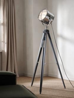 John Lewis Jules Wood Marine Head Floor Lamp - view 2, Grey