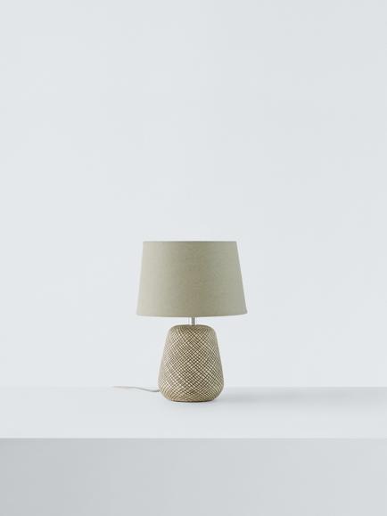 John Lewis Iona Small Ceramic Table Lamp, Grey, Grey